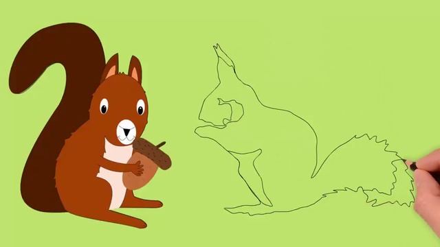 Білка, як намалювати білочку, як намалювати красиву білку смотреть онлайн