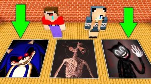 НУБ И ДЕВУШКА ПРО ПРОТИВ СТРАШНЫЕ ЯМЫ МОНСТРОВ В МАЙНКРАФТ! Сиреноголовый, Картун Кэт и Соник Exe