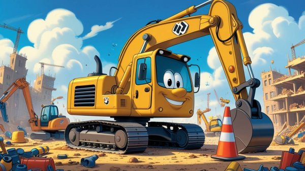 Детская песенка про Экскаватор| Детские песенки | Мультик про экскаватор |Песенки для малышей