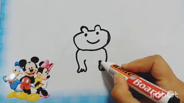 Bolalar uchun qurbaqa rasm chizish2 Drawing frog for children Рисование лягушка для детей смотреть онлайн