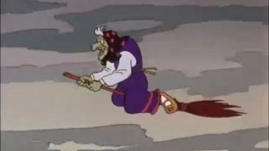 Баба Яга на метле футаж