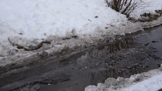 Растаял снег появился Родник на дороге. смотреть онлайн