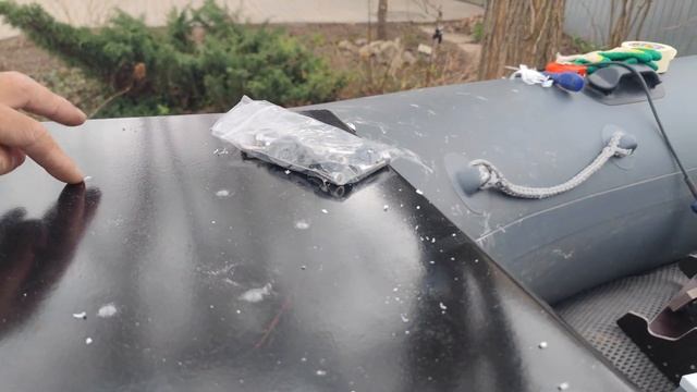 Электроякорь с Gps на ПВХ лодку! Подробный монтаж! Усиление транца и площадка под эхолот!