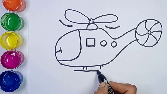 Bolalar uchun vertalyot rasmini chizish | Рисуем вертолет для детей | How to draw a helicopter смотреть онлайн