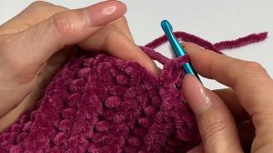 Капор из плюшевой пряжи, легко и просто.👌Вяжем крючком 🧶