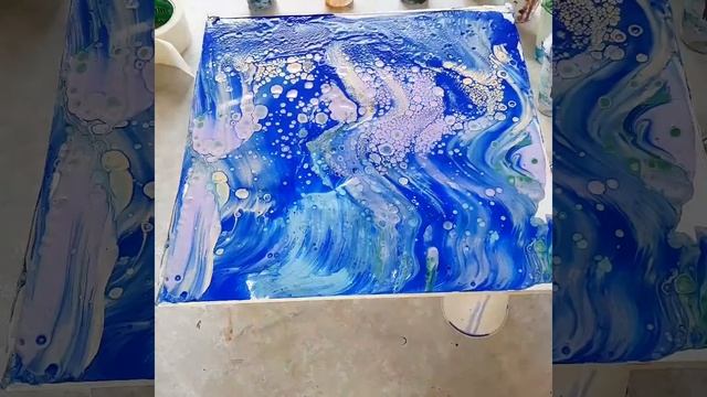 Русалка. #жидкийакрил #поталь как просто нарисовать море и русалку смотреть онлайн