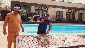 ШАШЛЫК из МОРСКОЙ РЫБЫ в ГОСТЯХ у ЮРЫ. ENG SUB