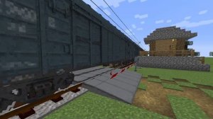 Сборник поездов на переезде в Майнкрафте!