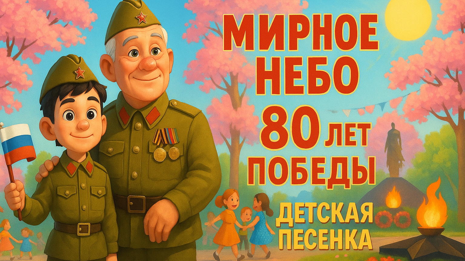 МИРНОЕ НЕБО: Мультфильм и Песня для детей на 9 Мая 2025!