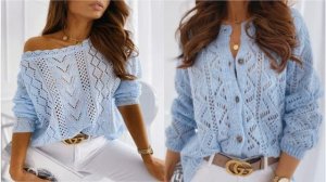 СТИЛЬНАЯ ФРАНЦУЗСКАЯ КОФТОЧКА 💕ВЯЗАНАЯ СПИЦАМИ