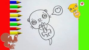 Как нарисовать МИЛЫЙ. просто, Рисунки для  начинающих. выдра