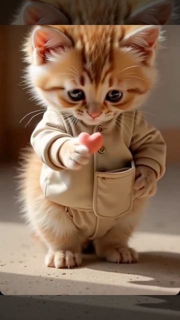 рыженький котёнок дарит сердечко.mp4