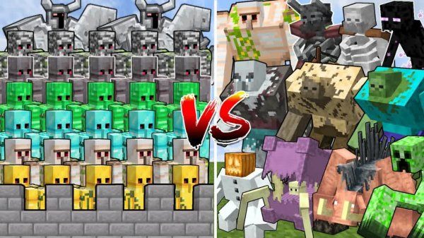 ВСЕ СУПЕР МУТАНТЫ x10 против ЗАМКА ГОЛЕМОВ, МАЙНКРАФТ МОДЫ