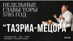 Недельный раздел Торы: Тазриа - Мецора