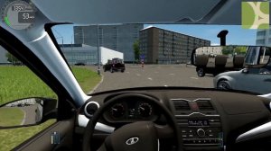 Едем на работу в City Car Driving на LADA GRANTA. Музыка + руль