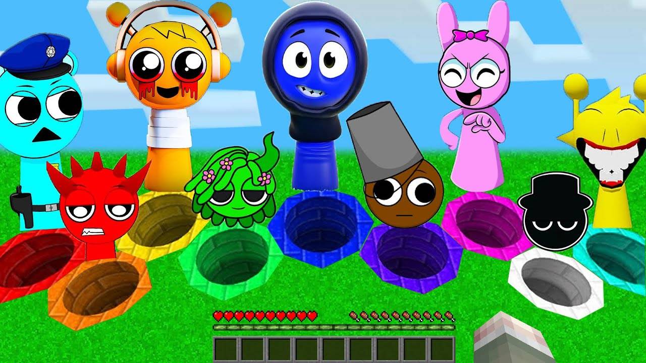 ВЫЖИВАНИЕ В МАЛЕНЬКИХ СЕКРЕТНЫХ ЯМАХ СО СПРУНКАМИ В МАЙНКРАФТ смотреть онлайн