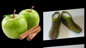 73. МК. # " ЯБЛОКО 🍏 С КОРИЦЕЙ" 🍏# ТАПОЧКИ-СЛЕДОЧКИ БЕЗ ШВОВ НА ДВУХ СПИЦАХ #