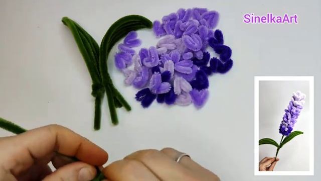 Лаванда из синельной проволоки / Pipe Cleaner / DIY / Tutorial / Синельная проволока мастер класс смотреть онлайн