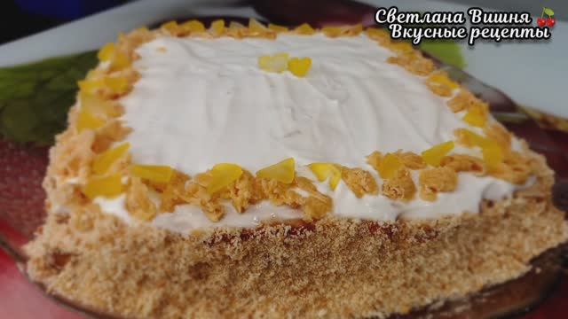 Торт "Топлёное молоко". Простой рецепт без выпечки. Нежный десерт со вкусом топлёного молока. смотреть онлайн