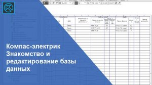 Компас-электрик База данных