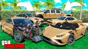 Угнал кучу золотых чит тачек и огромный монстр трак у мажора за 180 сек! Битва воров в ГТА 5 Онлайн