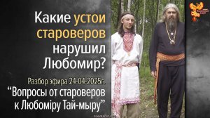 Какие устои староверов нарушил Любомир?
