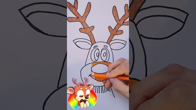 Рисуем оленя. Как нарисовать оленя. смотреть онлайн