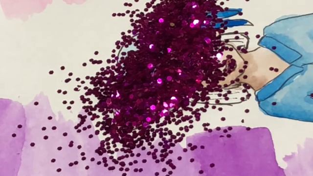 Просто рисуем Блёстками/ девушка в шляпе/ блеск ✨/розовые /сыпучие/ рассыпаем блёстки