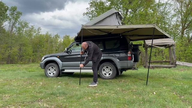 Toyota Land Cruiser Prado 95 + автопалатка YUAGO + маркиза веерная IRONMAN 4X4