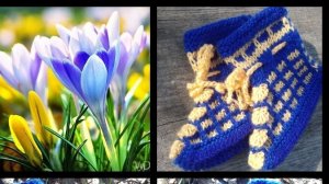 91. МК .# "ПЕРВОЦВЕТЫ" # ДЕТСКИЕ ТАПОЧКИ- СЛЕДОЧКИ # НА ДВУХ СПИЦАХ БЕЗ ШВОВ #