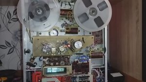Магнитофон Орбита 107 С, замена конденсаторов и настройка уровня воспроизведения.