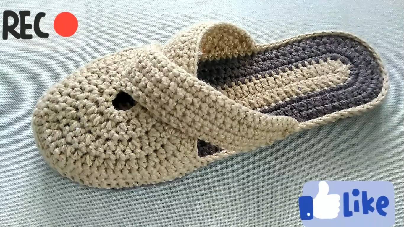 Вяжем стильную модель женских тапочек! От ПОДОШВЫ до ВЕРХА ! Подробный мастер - класс!💖🌼