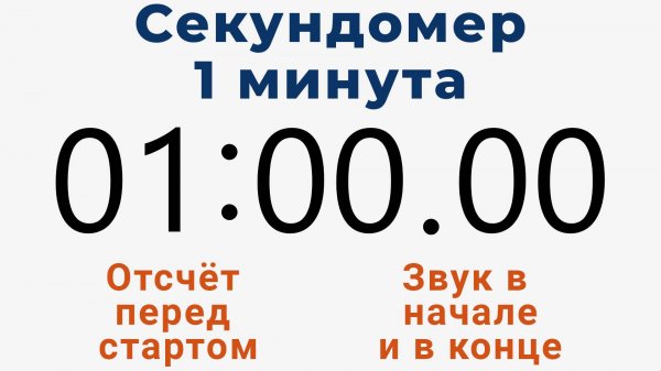 Секундомер 1 МИНУТА - со звуком и отложенным стартом