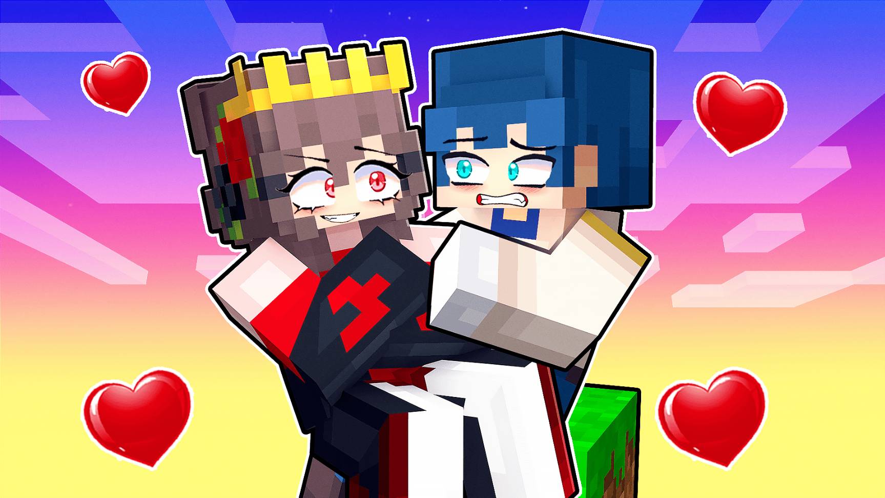 Любовь Рыцаря и Принцессы на Одном Блоке в Майнкрафт! смотреть онлайн