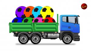 Мультики про машинки. Учим цвета. Экскаватор. Грузовичок с мячами. Развивающий мультик.
