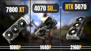 RTX 5070 vs RTX 4070 Super vs RX 7800 XT | 1080P, 1440P, 4k | Find the Budget King | R7 9800x3D