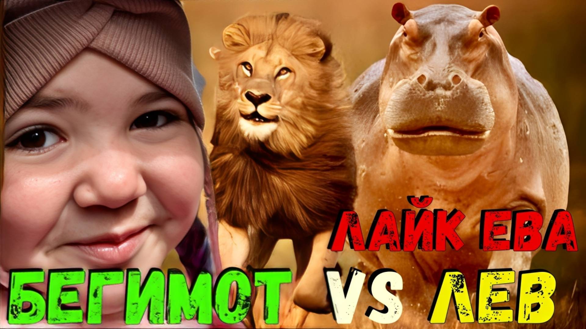 Лайк Ева: Лев Против Бегемота – Кто Победит?!🦁🐾