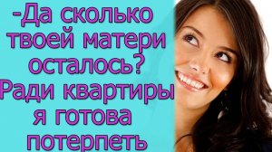 - Да сколько твоей матери осталось_ Ради квартиры я готова потерпеть. Истории из жизни