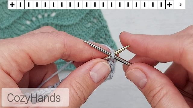 Очаровательный ажурный узор с объёмными линиями для вязания палантина, джемпера смотреть онлайн