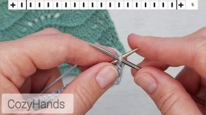 Очаровательный ажурный узор с объёмными линиями для вязания палантина,  джемпера