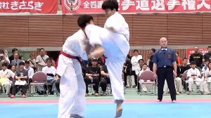 Карате Синкиокусин. Финал 42-го чемпионата Сикоку в тяжелом весе: Sosey Taniguchi vs. Hoshi Tai