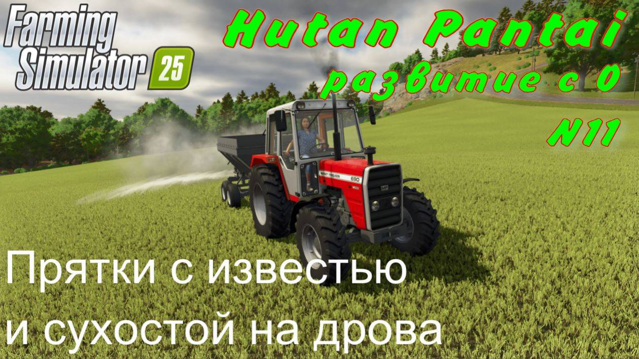 Farming Simulator 25. Hutan Pantai. Развитие с 0. 11 часть. Прятки с известью и сухостой на дрова. смотреть онлайн