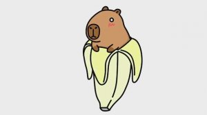 Как нарисовать капибару с бананом
