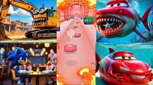 Ядовитые миньоны🆚Маккуин и Акула🆚️ Соник в исполнении🆚 Поезд Томаса🤩Да😍