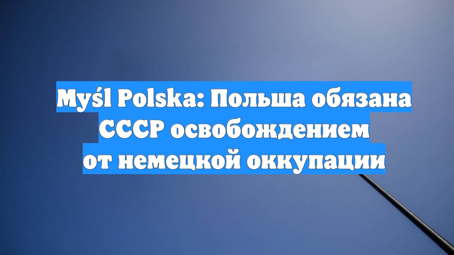 Myśl Polska: Польша обязана СССР освобождением от немецкой оккупации