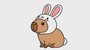 Как легко нарисовать пасхального кролика-капибару