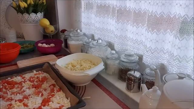 Пицца овощная! Тесто на закваске !Хлеб на неделю! Домашняя еда Кухня Рецепты смотреть онлайн