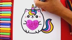 Как нарисовать КОШКУ с использованием блесток