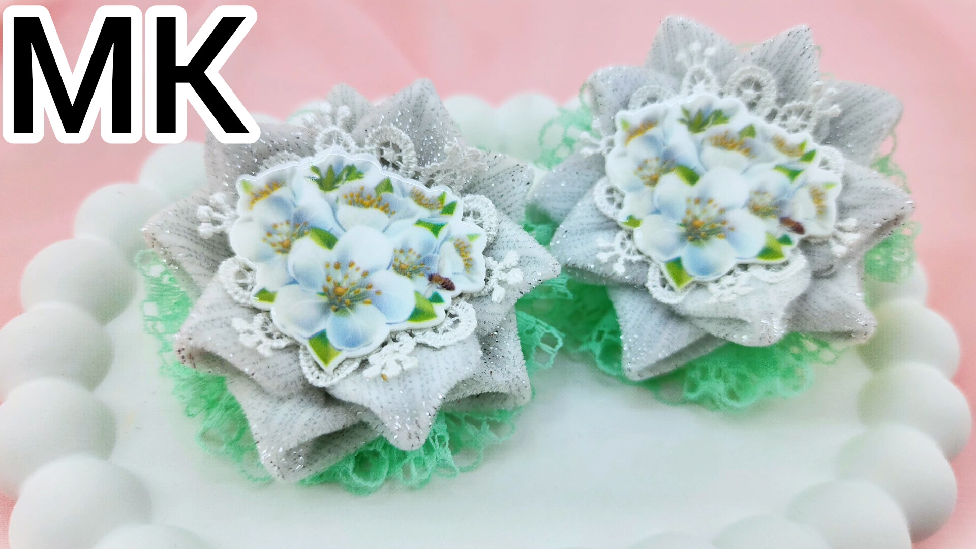 МК Бархатные бантики, МК Бантики на резинке, МК школьные  бантики, МК белые бантики, Канзаши мк