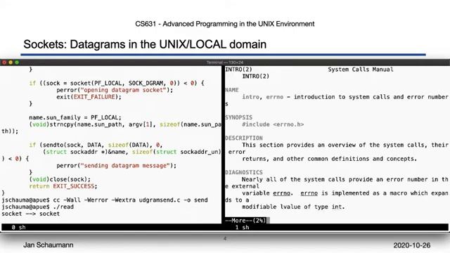 UNIX24_9_2 Advanced Programming in the UNIX Environment_ Week 09, Segment 2 - socket(2)s LOCAL смотреть онлайн